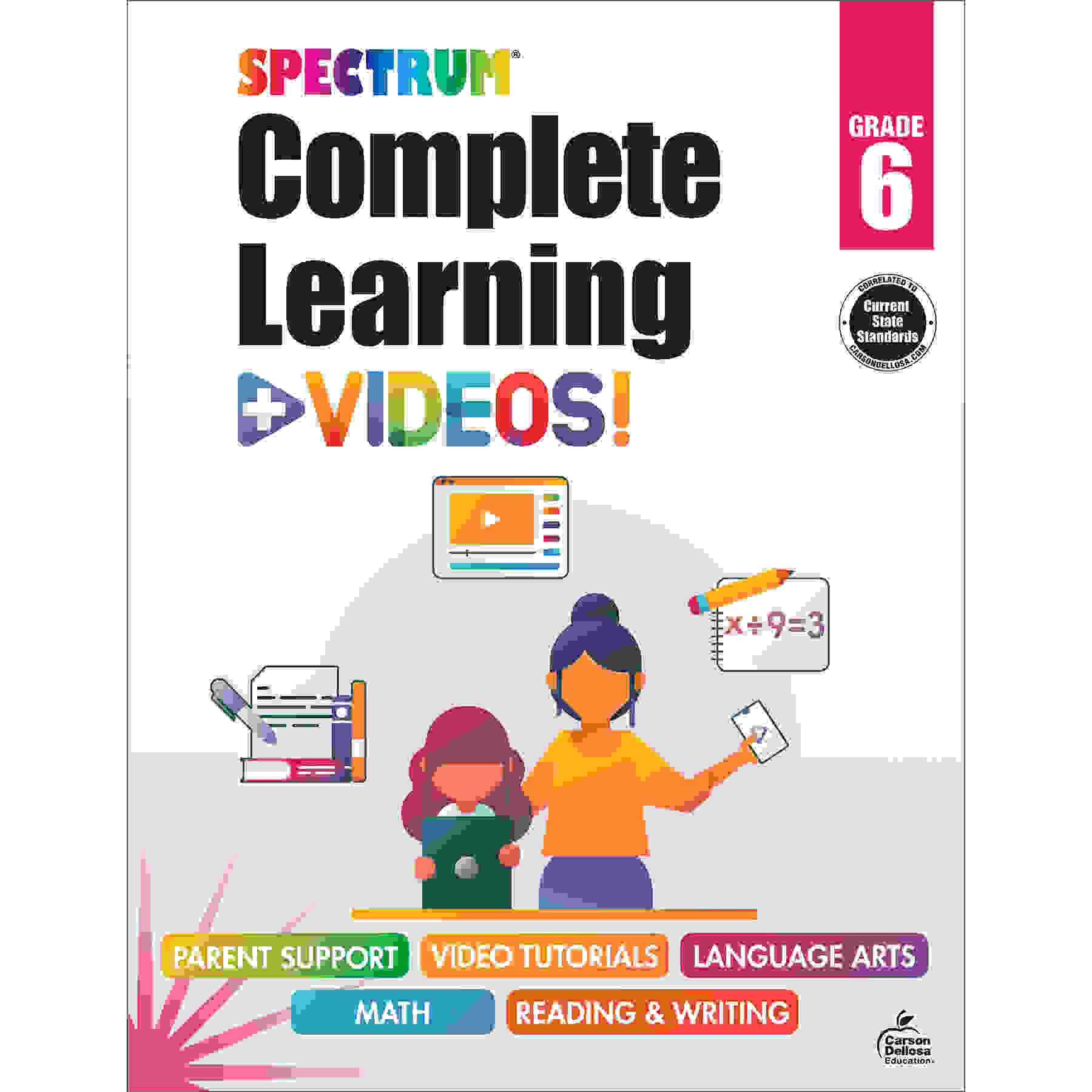 Spectrum Complete Learning + Videos Workbook, Grade 6