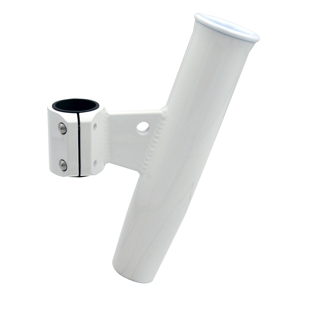 C.E. Smith Aluminum Vertical Clamp-On Rod Holder 1-27/32" OD White Powdercoat w/Sleeve