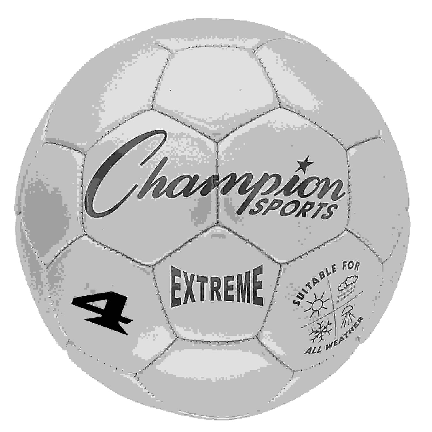 Extreme Soccer Ball, Size 4, Silver