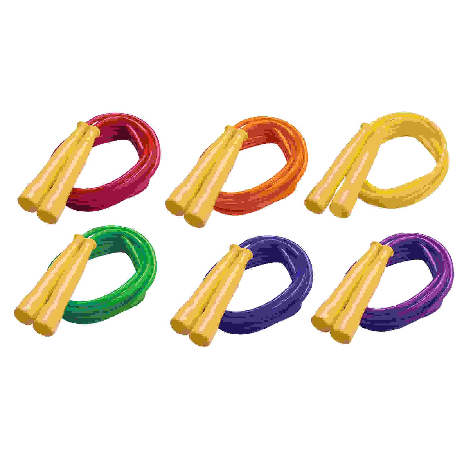 Licorice Speed Jump Rope, 8' with Yellow Handles, Pack of 6