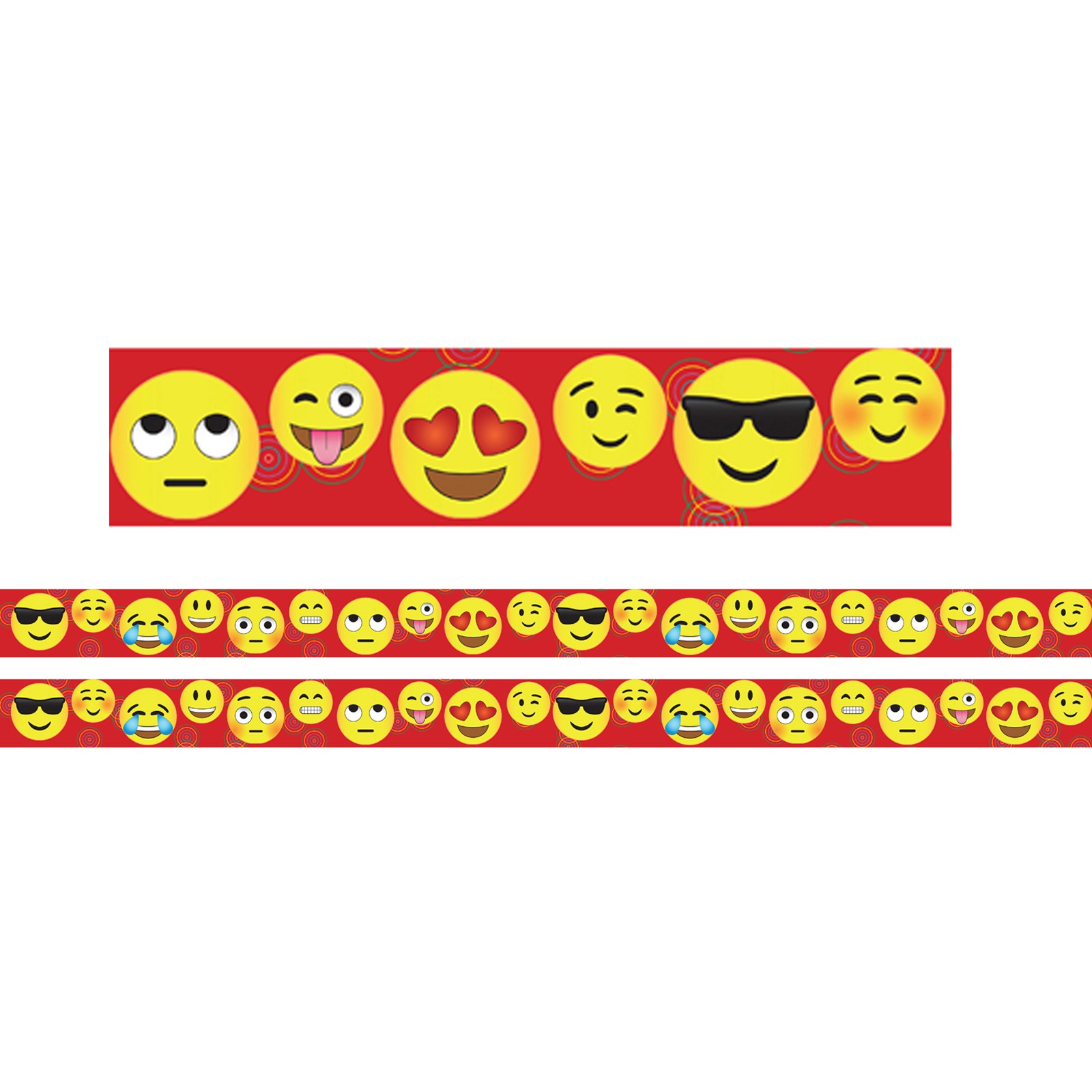 Borders/Trims, Magnetic, Rectangle Cut - 1-1/2" x 24", Emoji Theme, 24' per Pack, 2 Packs