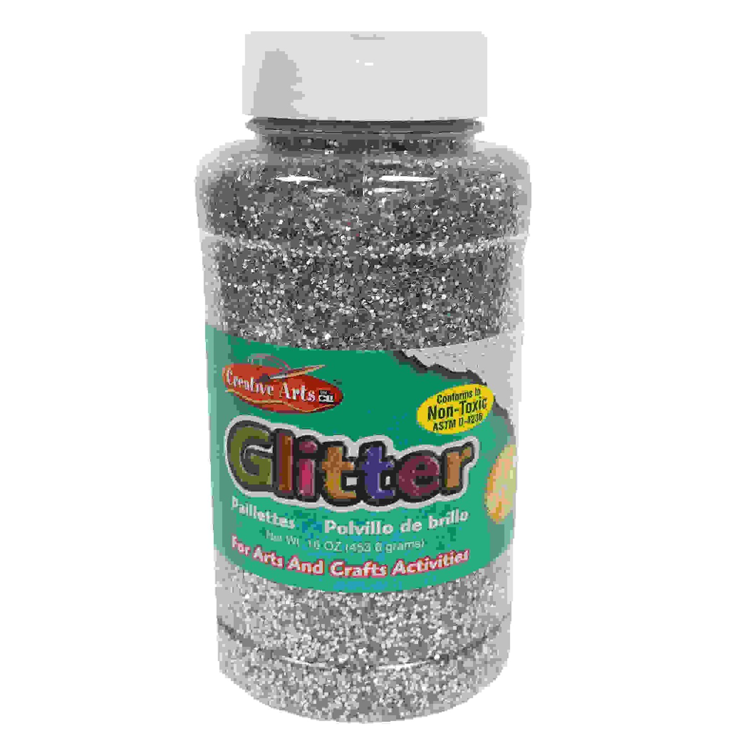 Creative Arts by Charles Leonard Glitter, 16 oz. Bottle, Silver