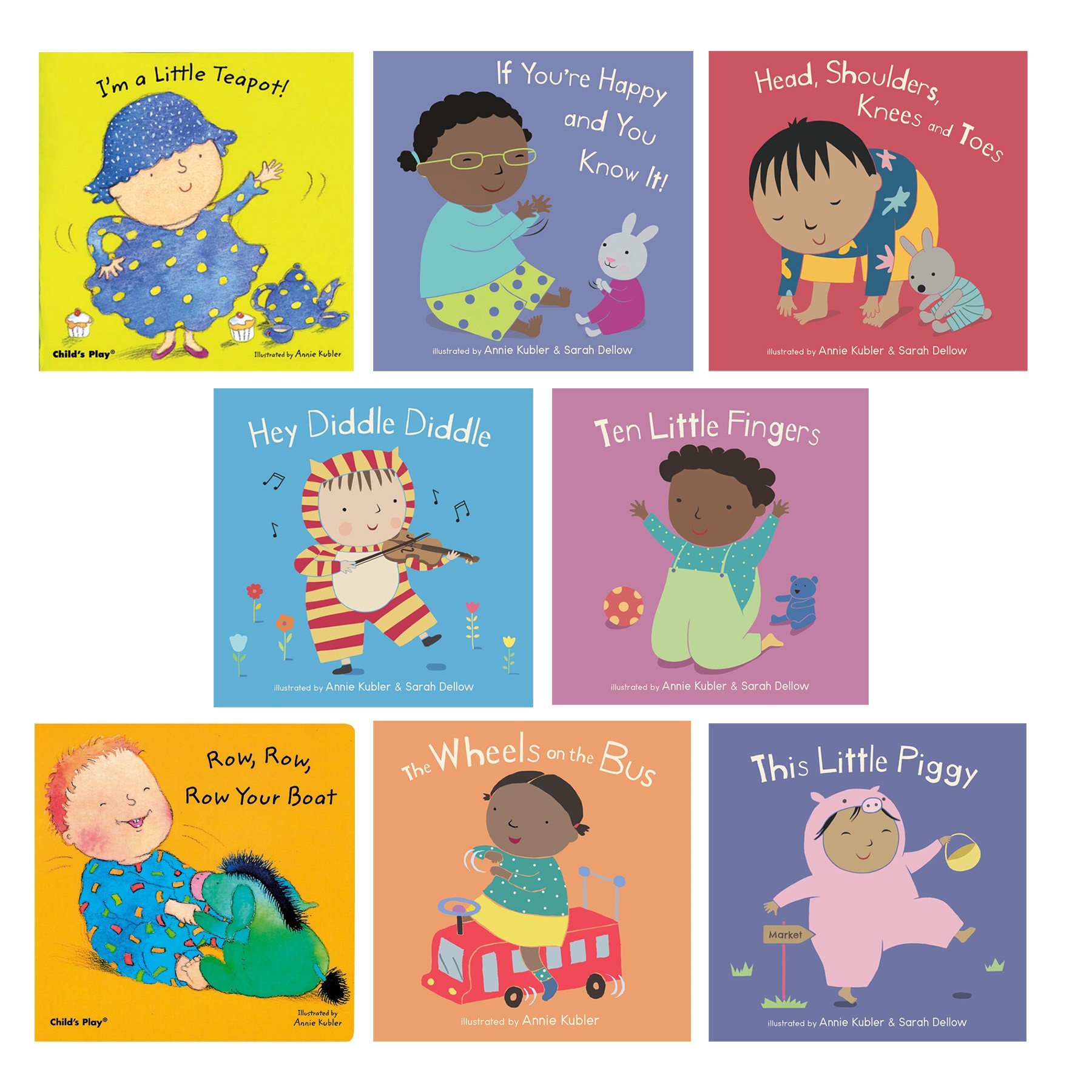 Nursery Rhyme Board Book, Set of 8 with CD