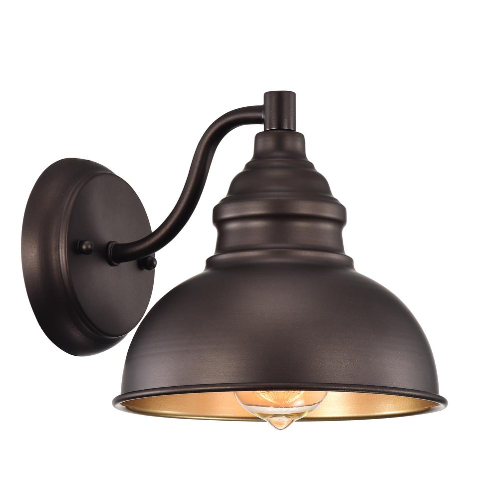 CHLOE Lighting IRONCLAD Industrial 1 Light Oil Rubbed Bronze Indoor Wall Sconce 8" Wide