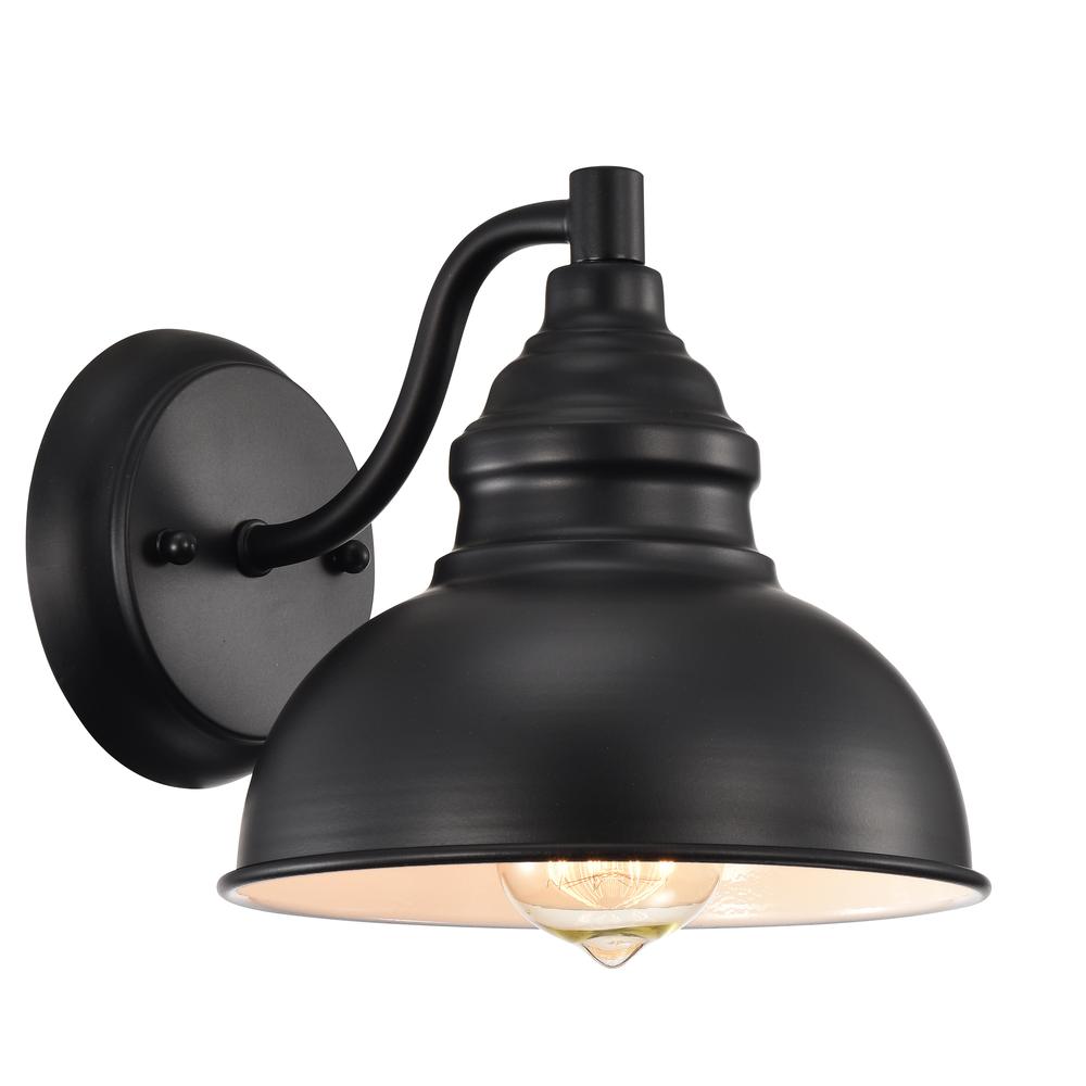 CHLOE Lighting IRONCLAD Industrial 1 Light Textured Black Indoor Wall Sconce 8" Wide