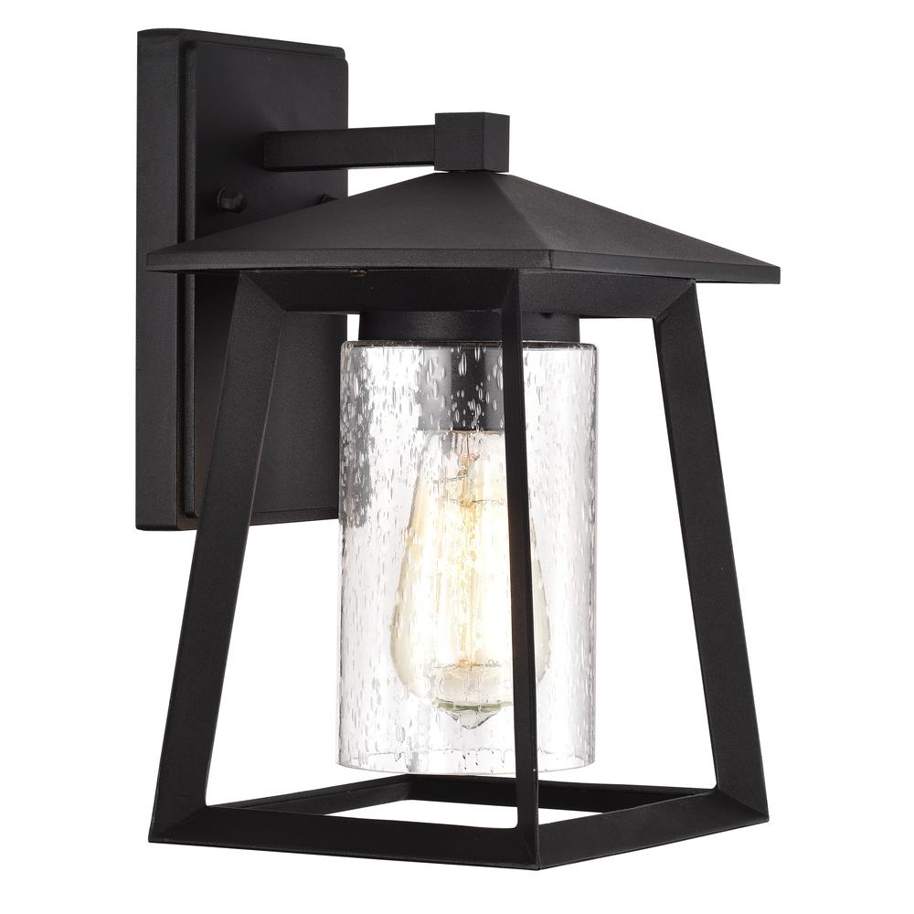 CHLOE Lighting RUSSELL Transitional 1 Light Textured Black Outdoor Wall Sconce 11" Height