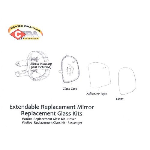 Magna Extendable Replacement Mirror Driver Side Glass Repair Kit