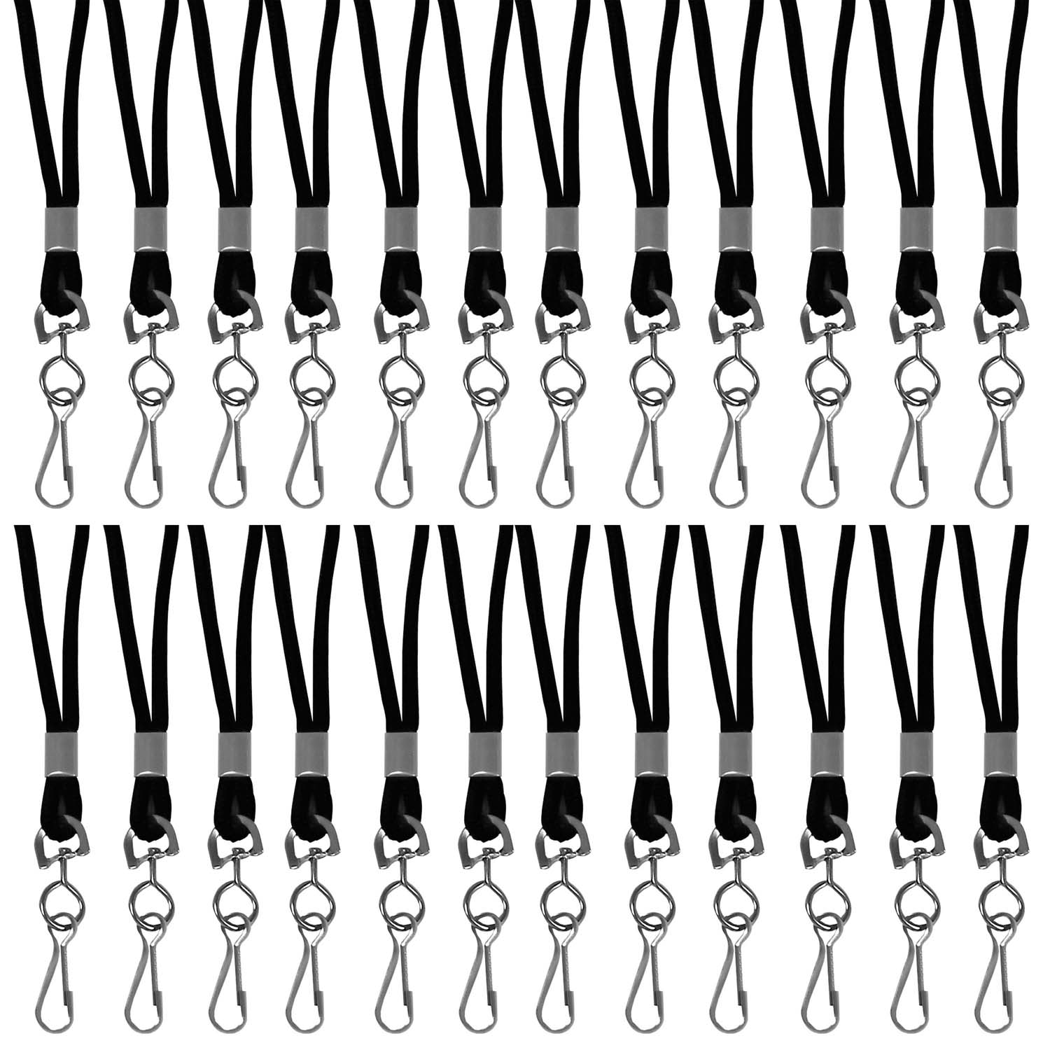 Standard Lanyard, Black, Swivel Hook, Pack of 24