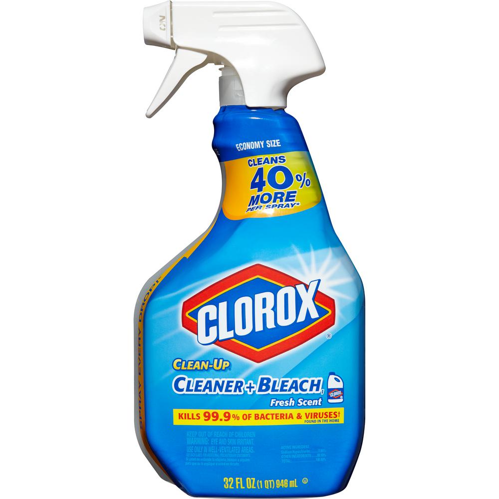 Clean-Up Cleaner + Bleach, 32 oz Spray Bottle, Fresh Scent, 9/Case