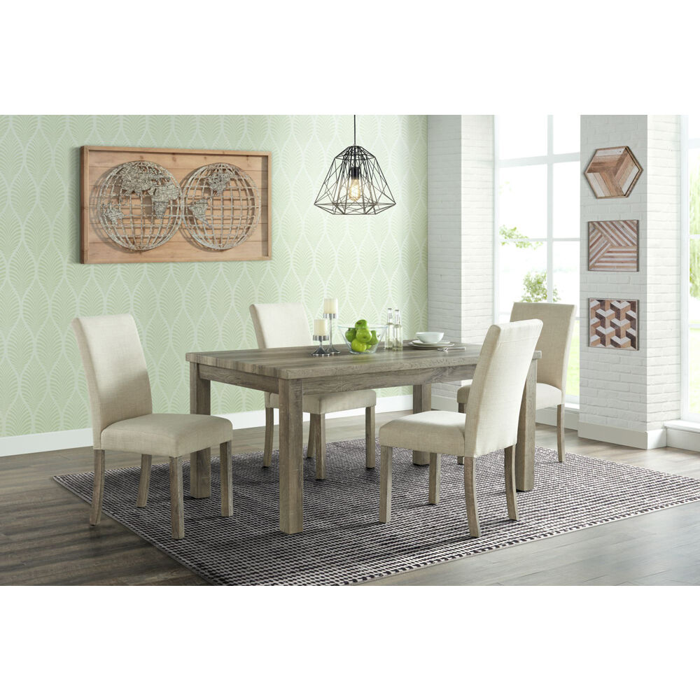 Wyeth Dining 5PC Dining Set: Table, 4 Fabric Side Chairs