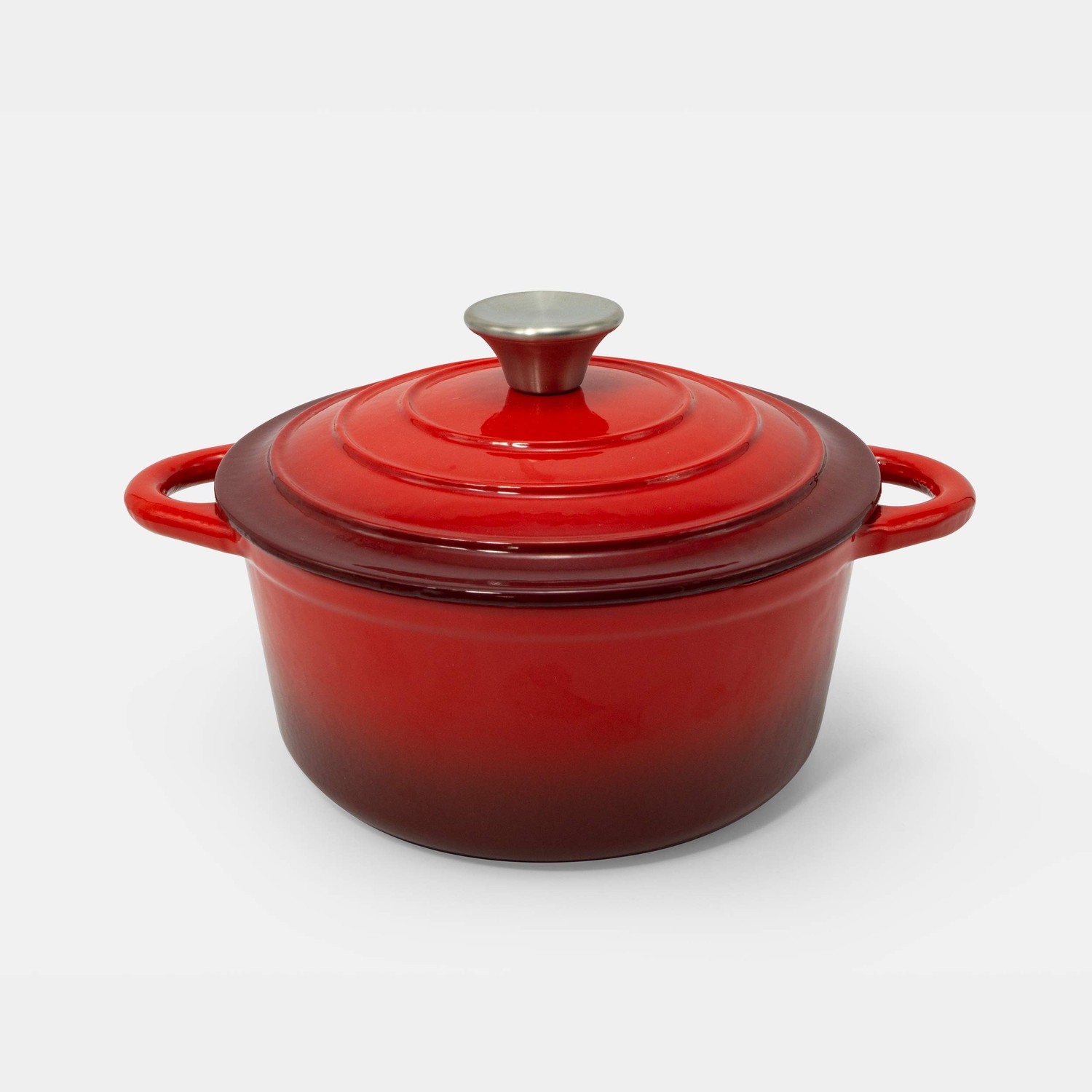EXCELSTEEL 443 2.8QT CASSEROLE PAN WITH RED ENAMEL COATING
