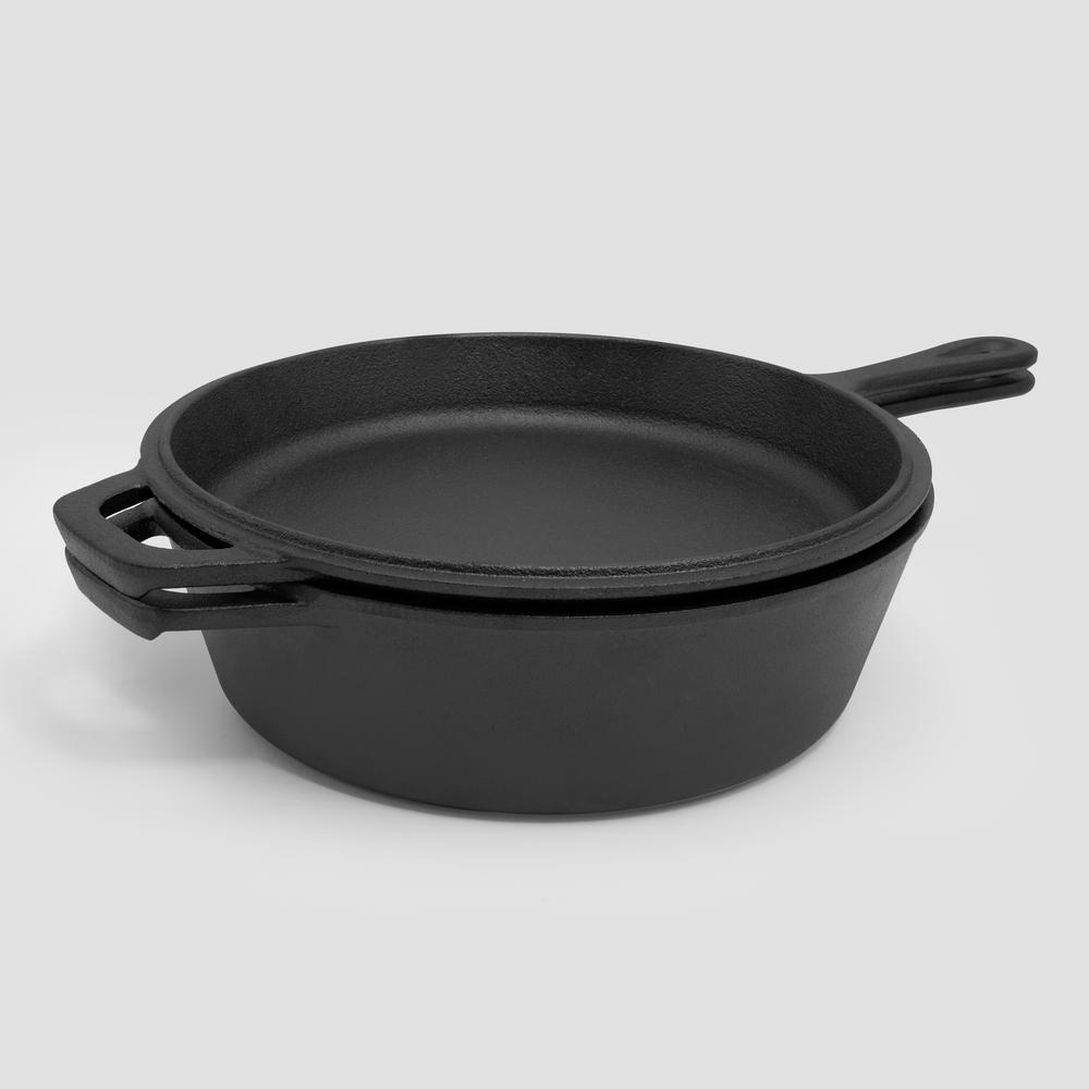 Excelsteel 445 3.5 Qt Preseasoned Cast Iron Combo Cooker