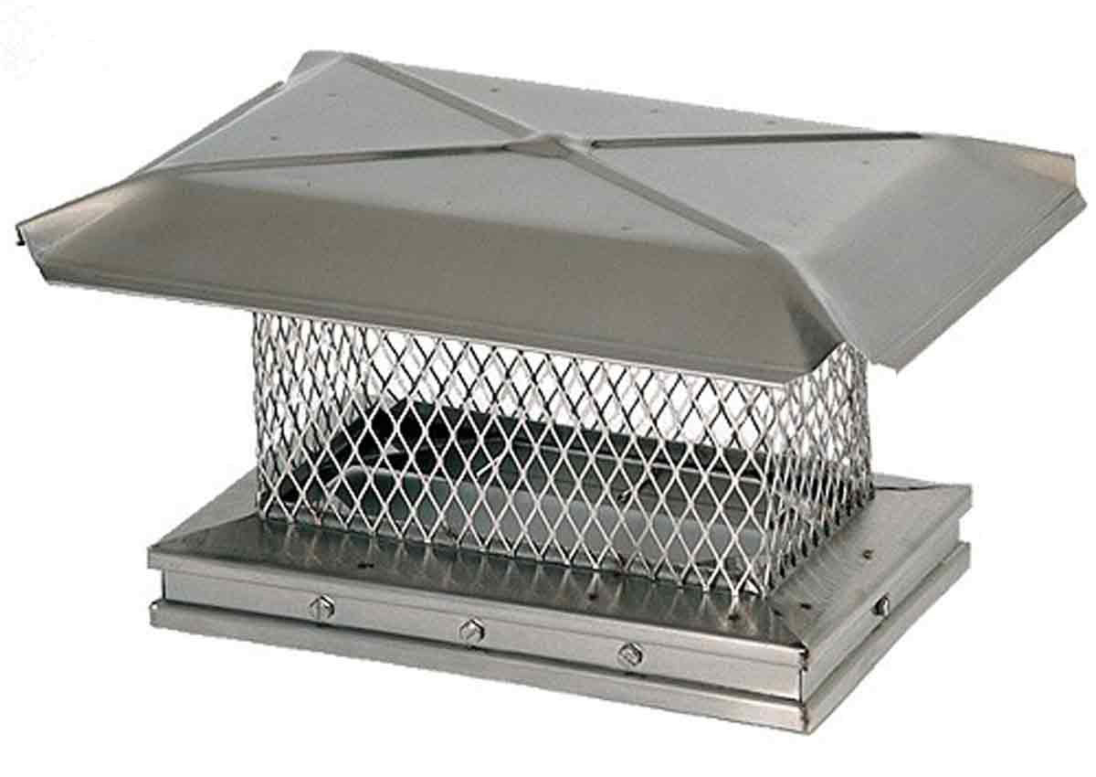 13" X 21" Gelco Stainless Steel Chimney Cap, 5/8", 18-Ga Mesh, 24-Ga Lid