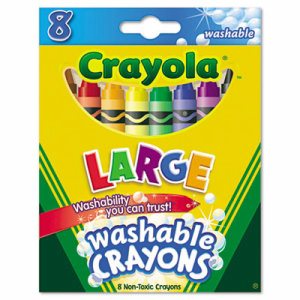 Ultra-Clean Washable Crayons, Large Size, 8 Colors