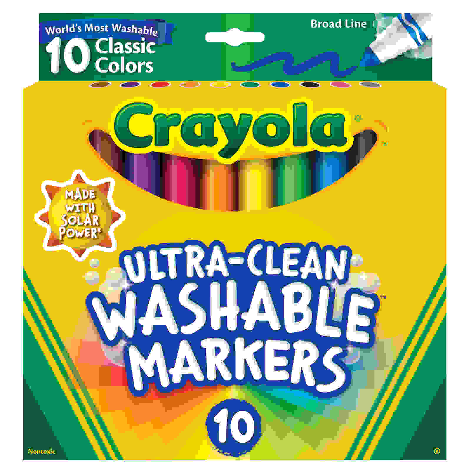 Ultra-Clean Markers, Broad Line, Classic Colors, Pack of 10