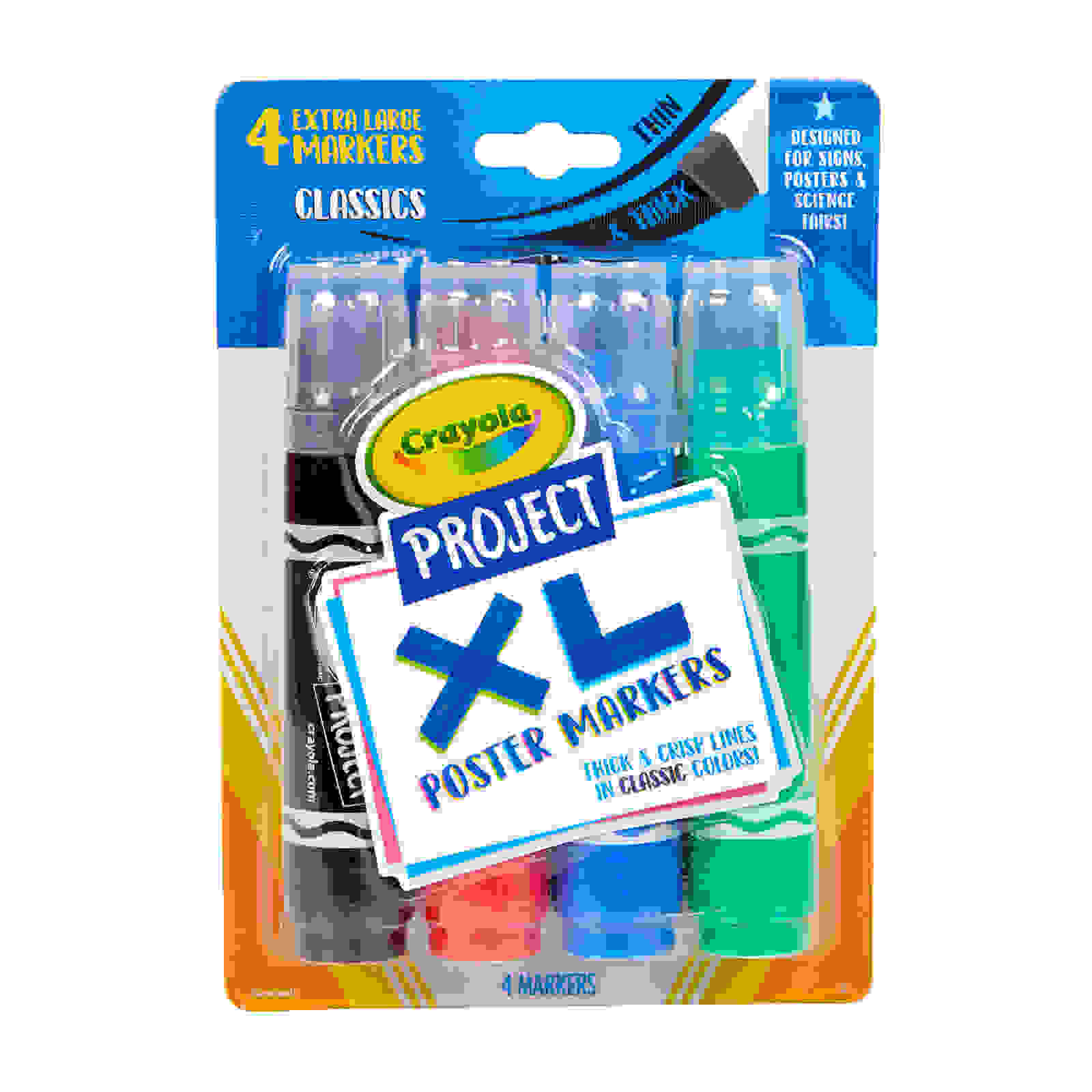Project XL Poster Markers, Classic, 4 Count