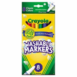 Washable Formula Markers, Fine Tip, 8 Classic Colors