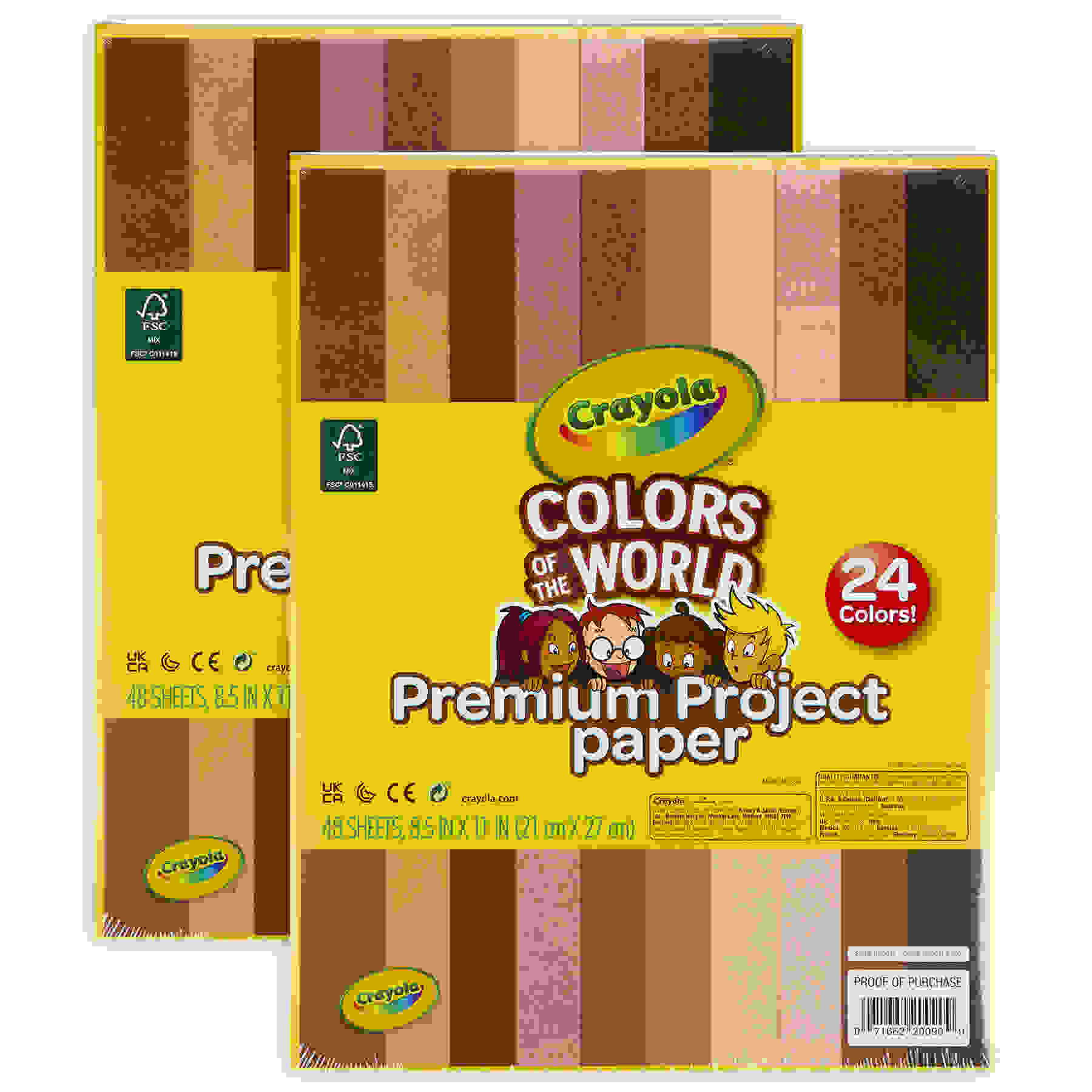 Colors of the World Premium Project Paper, 48 Sheets Per Pack, 2 Packs