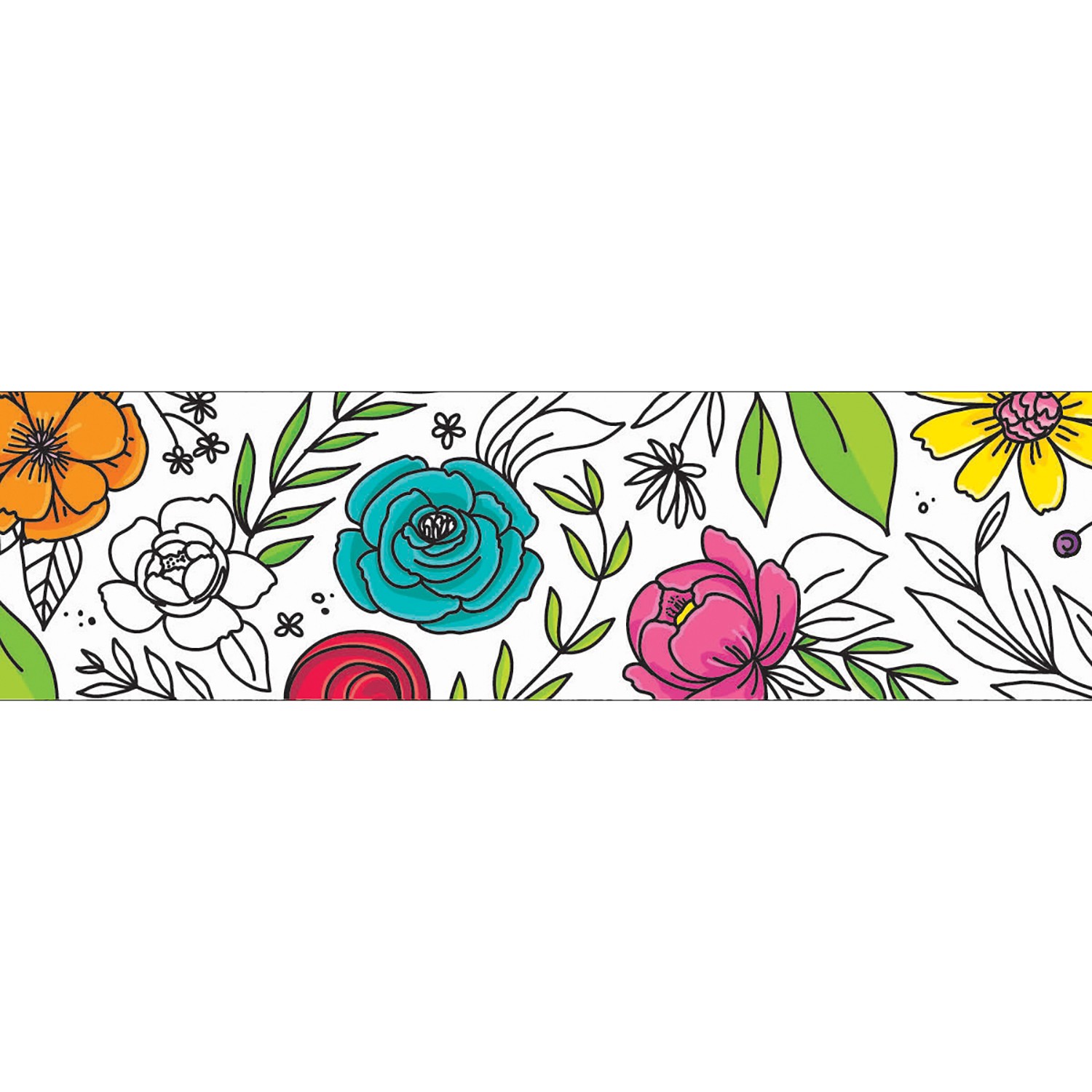 Bright Blooms Doodly Blooms EZ Border, 48 Feet