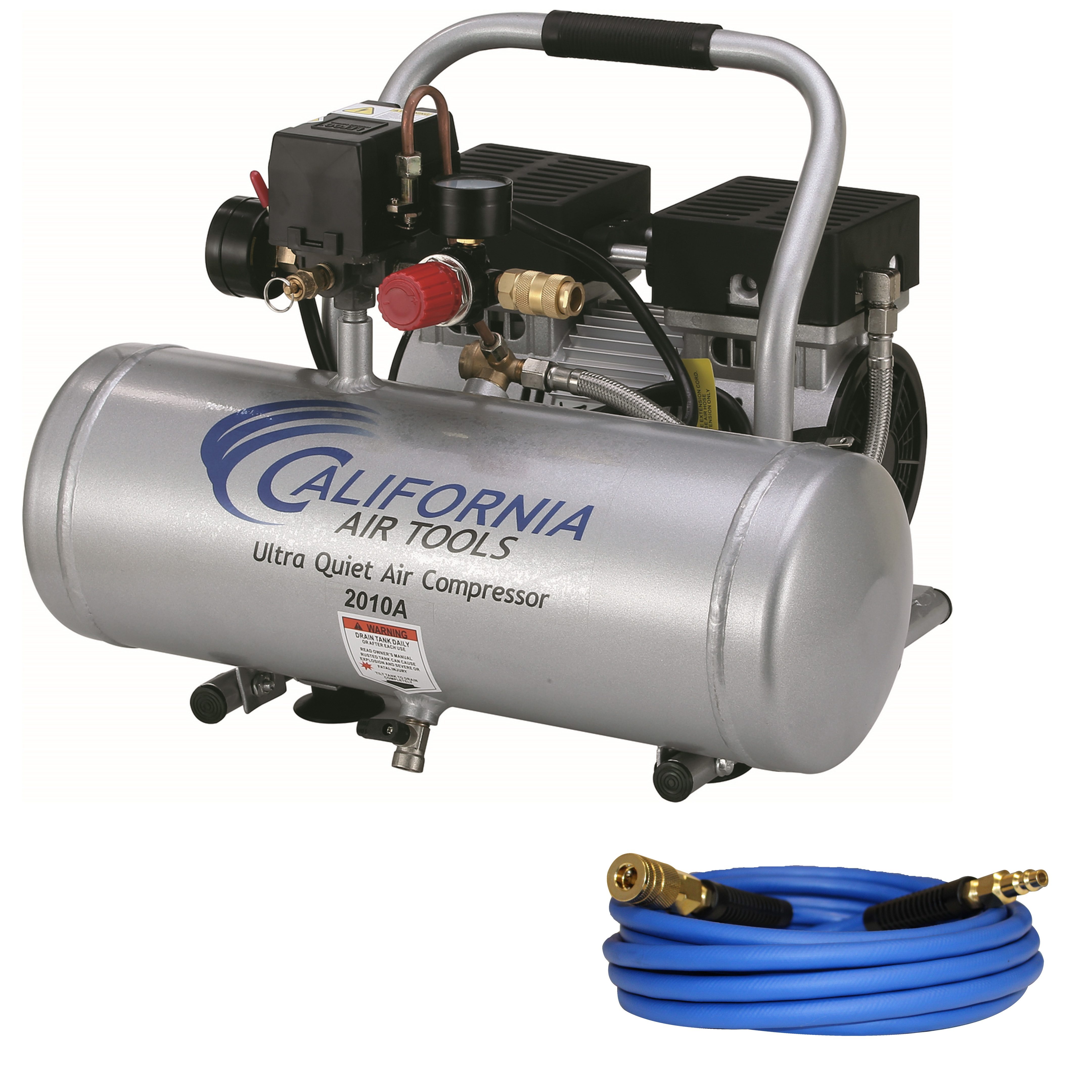 CALIFORNIA AIR TOOLS 2010AH ULTRA QUIET & OIL-FREE 1.0 HP 2.0 GAL ALUMINUM TANK AIR COMPRESSOR Hose Kit