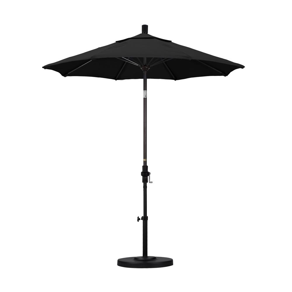 SUN MASTER SERIES 7.5FT ALUM/FIBERGLASS CRANK COLLAR TILT MARKET UMBRELLA IN BLACK SUNBRELLA