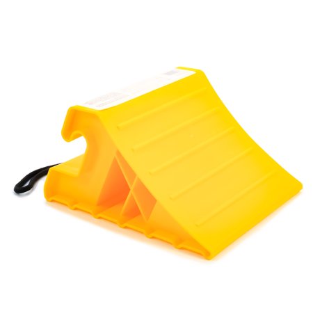 SUPER WHEEL CHOCK WITH ROPE, YELLOW