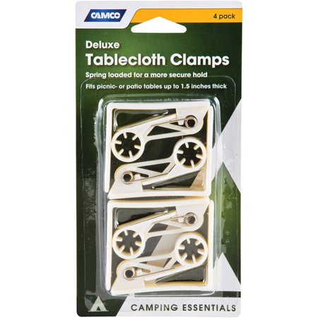 DELUXE TABLECLOTH CLAMPS-4 PACK, BILINGUAL