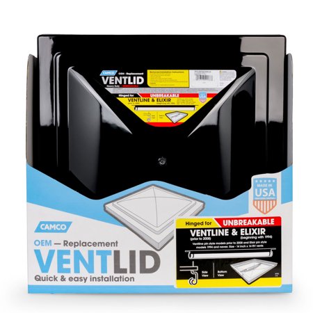 Vent Lid,Ventline Pre 08/Elixir 94-Up, Black (Polycarb), Pdq 6Pk