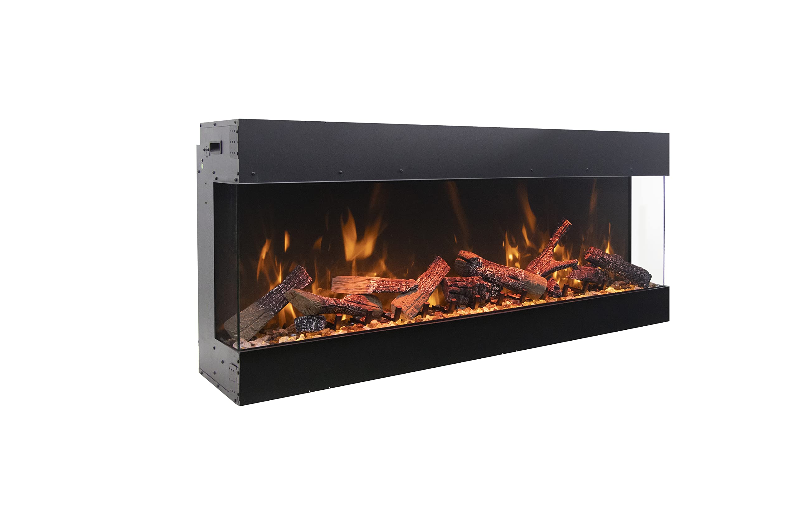 Tru View Bespoke  75? Indoor / Outdoor, WiFi Enabled, Bluetooth Capable 3 Sided Fireplace  Featuring a Glass Viewing Height of