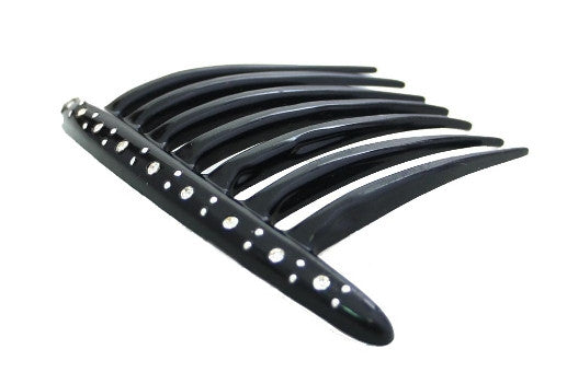 Large French Twist Hair Comb w/ Crystal Rhinestones - Gift Wrap Black Blank Card