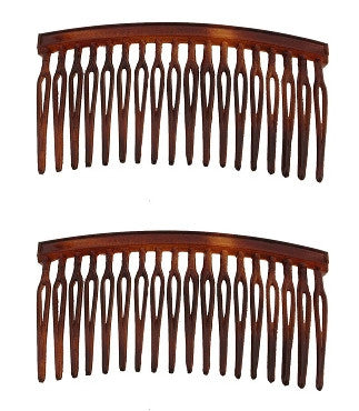 Small Tortoise Shell / Wire Twist Side Hair Combs - Gift Wrap Black Blank Card