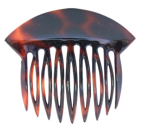 Tortoise Shell French Twist Hair Comb with Wide Rim - No Black Caravan Card