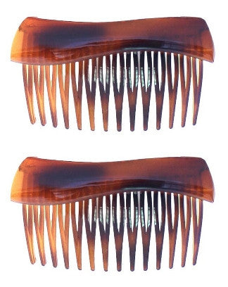 Wave Top Tortoise Shell Side Hair Comb (pair) - Gift Wrap White Caravan Card