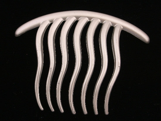 Wavy French Twist Hair Comb in Silver - No Black Caravan Card