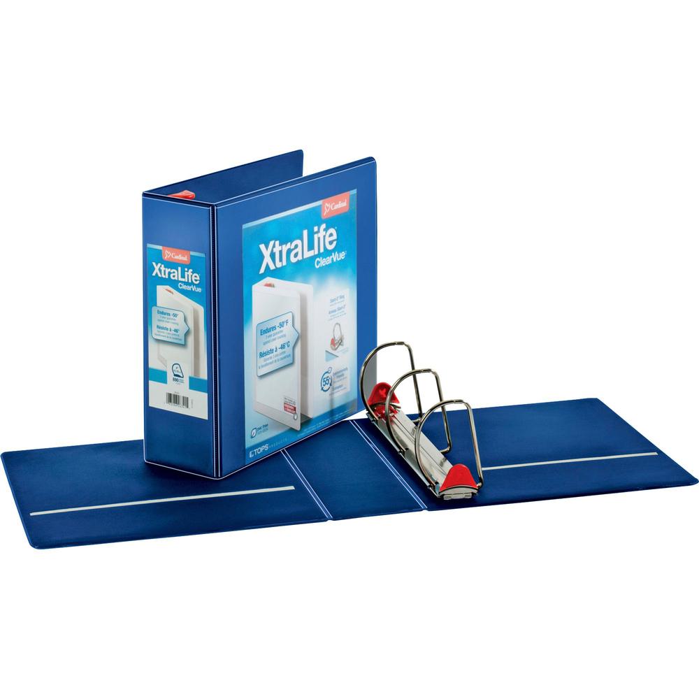 Cardinal Xtralife ClearVue Locking Slant-D Binders - 4" Binder Capacity - Letter - 8 1/2" x 11" Sheet Size - 890 Sheet Capacity 