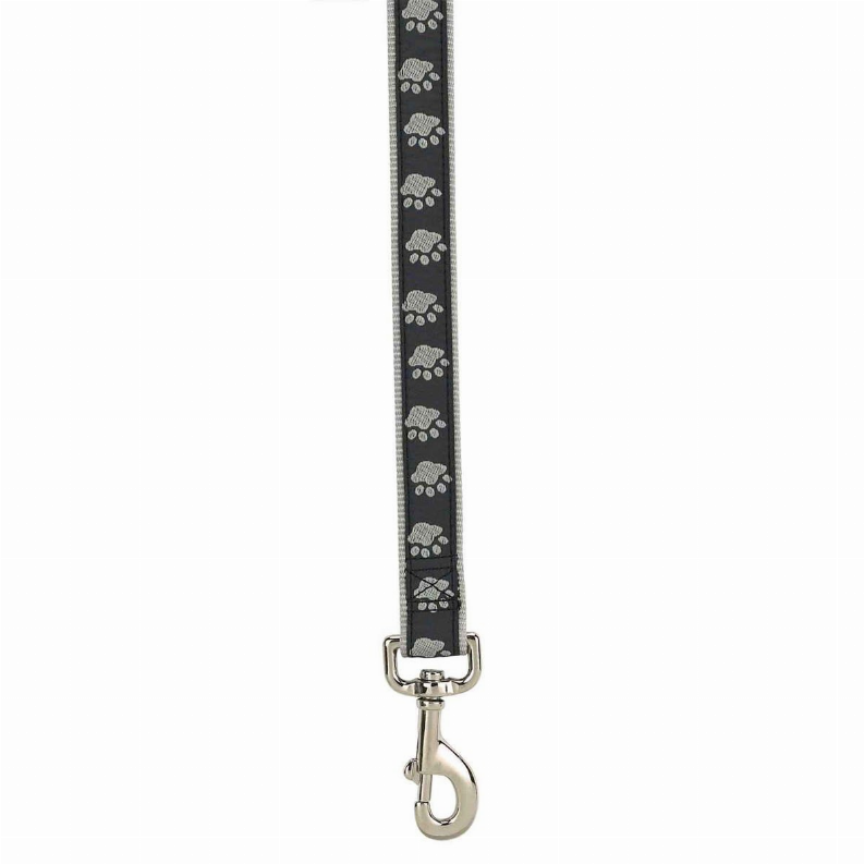 CC TwoTone Pawprint Lead 4ftx5/8in Black