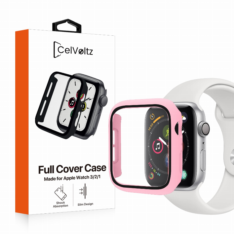 For Apple Watch 6 5 4 3 2 Se Cover Case + Screen Protector 38/40/41/42/44Mm - Series 4 (44MM) Pink