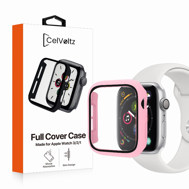 For Apple Watch 6 5 4 3 2 Se Cover Case + Screen Protector 38/40/41/42/44Mm - Series 3 (42MM) Pink