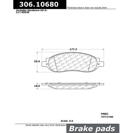 CENTRIC FLEET PERFORMANCE BRAKE PADS WITH HARDWARE