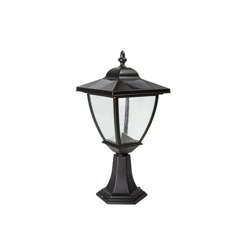 Black Aluminum Elegante Solar Lamp