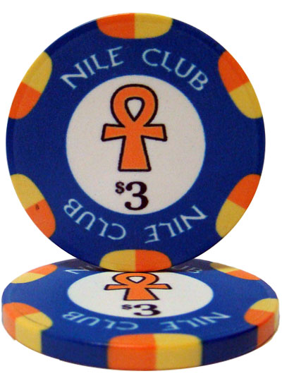 $3 Nile Club 10 Gram Ceramic Poker Chip