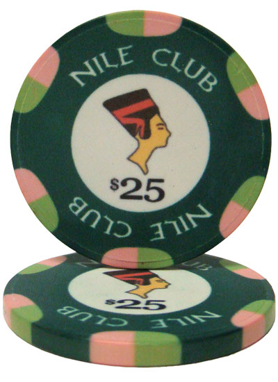 $25 Nile Club 10 Gram Ceramic Poker Chip
