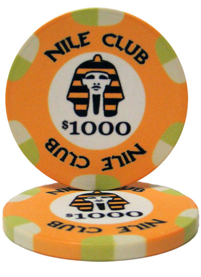 $1000 Nile Club 10 Gram Ceramic Poker Chip