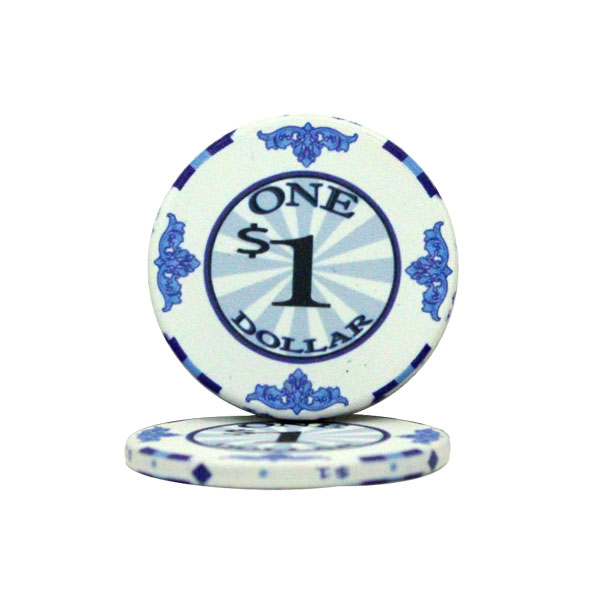 $1 Scroll 10 Gram Ceramic Poker Chip