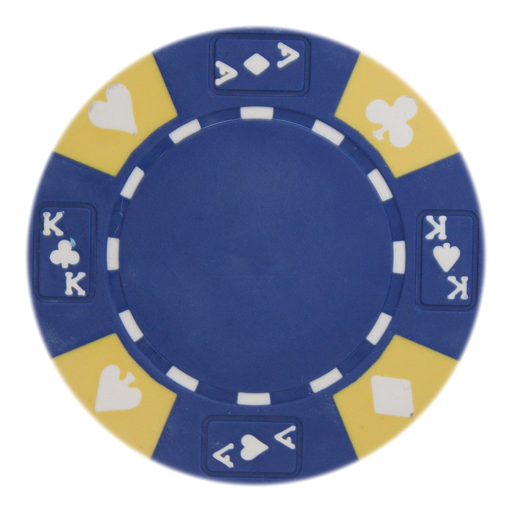 Roll of 25 - Blue - Ace King Suited 14 Gram Poker Chips