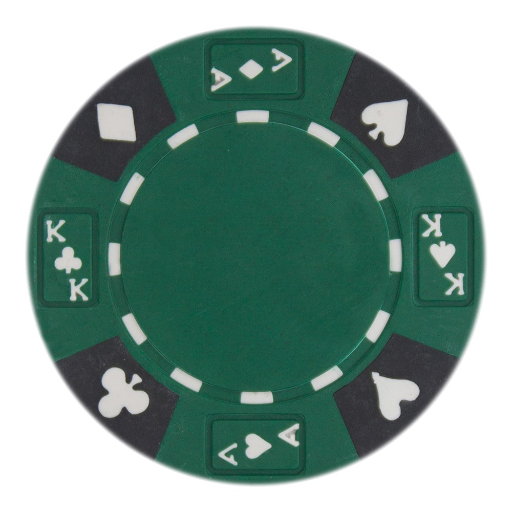 Roll of 25 - Green - Ace King Suited 14 Gram Poker Chips