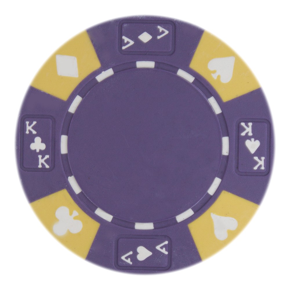 Roll of 25 - Purple - Ace King Suited 14 Gram Poker Chips
