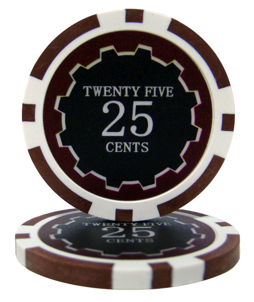 Roll of 25 - Eclipse 14 Gram Poker Chips - .25¢ (cent)