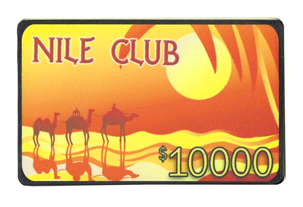 Roll of 25 - $10,000 Nile Club 40 Gram Ceramic Poker Plaque