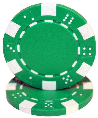 Roll of 25 - Striped Dice 11.5 gram - Green